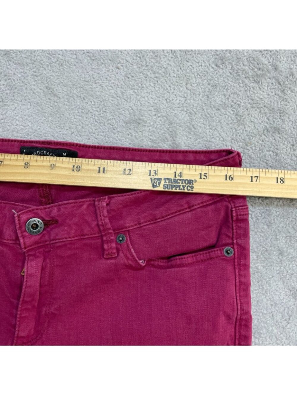 Lucky Brand Women's 14/32 Lolita Skinny Jeans Red Cotton Stretch B1284 - Picture 4 of 13